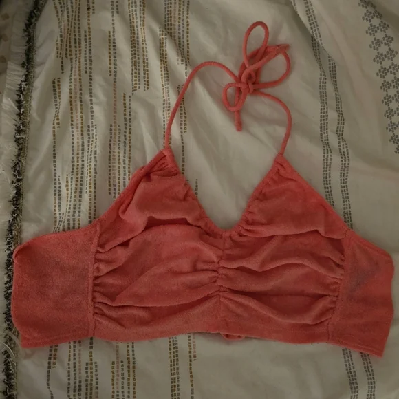 Pink Velvet Crop Bananhot Top Rave - Picture 2 of 5